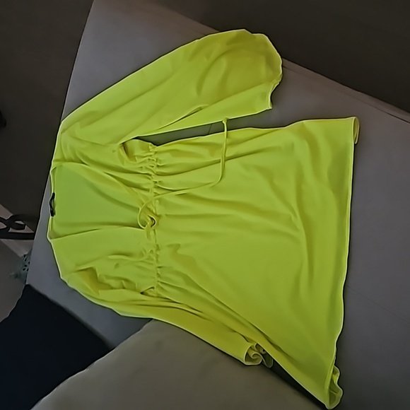 Yana K Neon Yellow Cover Up Dress - Picture 5 of 6